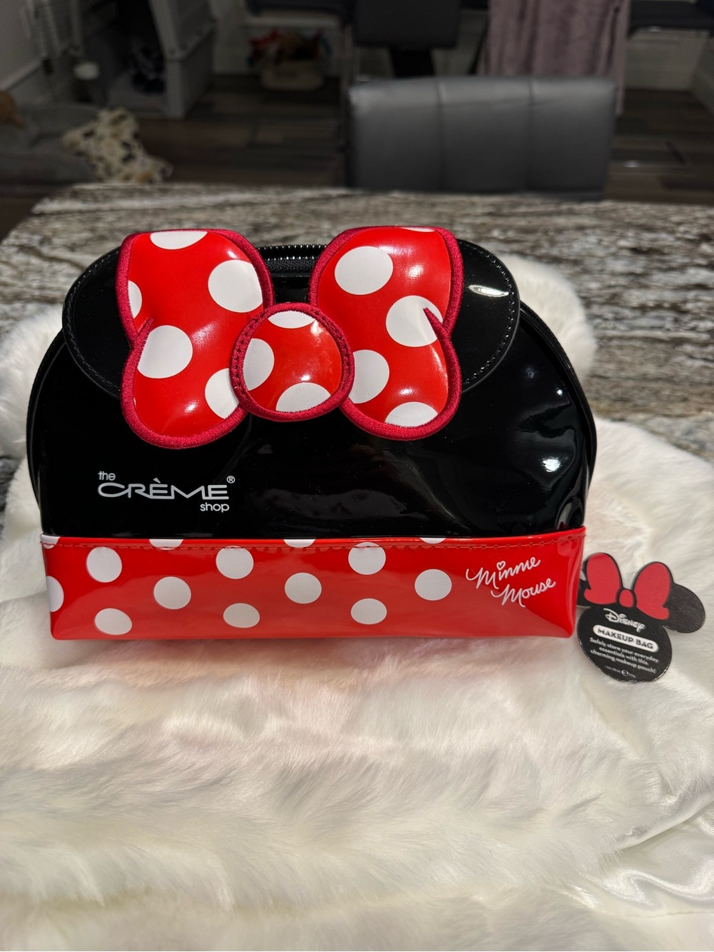 New The Crème Shop x Minnie Mouse Red Polka Dot Makeup Bag